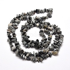 天然タイガーアイチップビーズ連売り  5~8x5~8mm  穴：1mm  約31.5インチ&nbsp;G-M205-38
