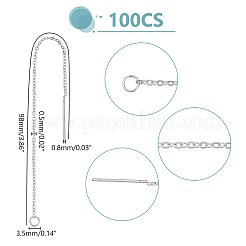 304ステンレススチールイヤリング金具  アメリカンピアス  ステンレス鋼色  98x0.5mm  ピン：0.8mm  100個/箱&nbsp;STAS-UN0002-28P