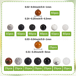620個のDIYジュエリー作りの検索キット  宝石ビーズ入り  ガラスビーズ  ミックスカラー  6~9mm  穴：0.5~1mm&nbsp;DIY-SP0003-59