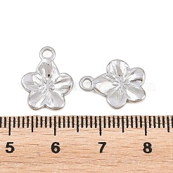 304ステンレススチールチャーム  花のチャーム  ステンレス鋼色  15x11.5x1.8mm  穴：1.8mm&nbsp;STAS-L317-02P
