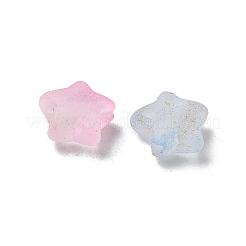 つや消しアクリルチャーム  金箔  スター  グラデーションカラー  パールピンク  9x10x5mm  穴：1.6mm  約：2381個/ 500 G&nbsp;OACR-M023-04G