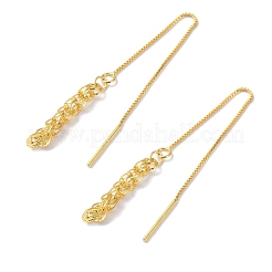 925スターリングシルバースタンドピアス  タッセルピアス  女性用ベネチアンチェーン耳糸  18KGP本金メッキ  90mm&nbsp;EJEW-K258-23G