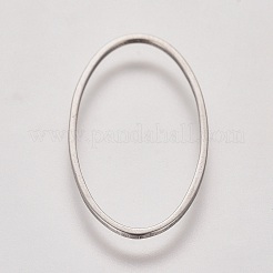 ステンレス鋼の連結リング  オーバル  ステンレス鋼色  26x14.5x0.8mm  内径：12.5x24.5mm&nbsp;STAS-WH0014-12C