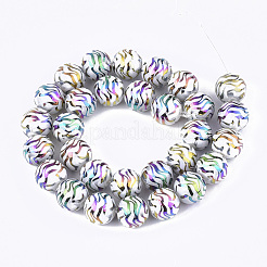 電気メッキガラスビーズセット  ラウンド  カラフル  10x9.5mm  穴：1.2mm  約30個/連  11.2インチ&nbsp;EGLA-S177-09B-05