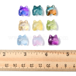 50個9スタイル透明スプレー塗装ガラスビーズ  クマ  ミックスカラー  13x13x9mm  穴：1.2mm&nbsp;GLAA-FS0001-50