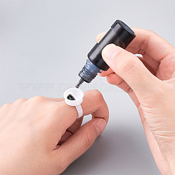 ファイバータトゥーリングカップ  使い捨て接着剤ホルダー  タトゥーインク顔料リング  まつげエクステネイルアート用メイクリングパレット  ホワイト  2.4x1.8x1.65cm&nbsp;MRMJ-WH0068-90