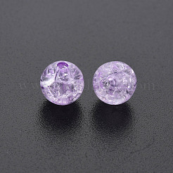 クリアクラックアクリルビーズ  ラウンド  スミレ  8x7mm  穴：1.8~2mm  約1745個/500g&nbsp;MACR-S373-66-N06