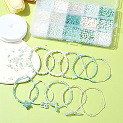 DIY ガラス シードビーズ ブレスレット ジュエリー作りキット  ミックスカラー  2~8x0.5~4.5mm  穴：0.7~1.2mm&nbsp;DIY-FS0007-64