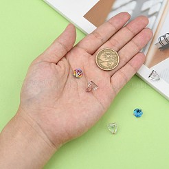 フラットバックk9ガラスラインストーンチャーム  バックメッキ  コーン  多面カット  ミックスカラー  11~12x10mm  穴：1.2mm&nbsp;RGLA-F062-A