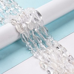 天然石クオーツクリスタルビーズ連売り  ロッククリスタルビーズ  ナゲット  7~12x6~8x3.5~5.5mm  穴：1mm  約43~48個/連  15インチ&nbsp;G-I351-A08-01