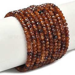 天然石ガーネットビーズ連売り  多面カット  ロンデル  4~4.5x3~3.5mm  穴：0.7mm  約122~130個/連  14.96''（38cm）〜15.35''（39cm）&nbsp;G-D347-B05