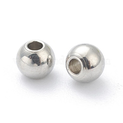変色しない202ステンレススチールビーズ  ラウンド  ステンレス鋼色  3x2.5mm  穴：1mm&nbsp;STAS-I180-04A-P
