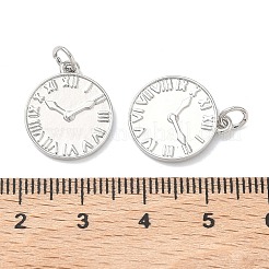 真鍮チャーム  クロックのチャーム  長持ちメッキ  カドミウムフリー＆鉛フリー  ラックめっき  プラチナ  17x14.5x1.5mm  丸カン：5.5x1ミリ  内径：3.5mm&nbsp;KK-P349-17P