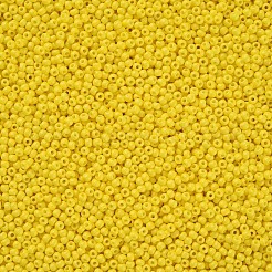 11/0 FGBグレードAベーキングペイントガラスシードビーズ  ラウンド  きいろ  2.3x1.5mm  穴：1mm  約5300個/50g&nbsp;X-SEED-N001-A-1001