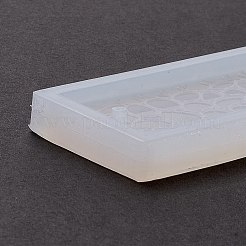 DIYブックマークシリコンモールド  レジン型  UVレジン用  エポキシ樹脂ジュエリー作り  石の長方形  ホワイト  150x33x7mm  穴：2.5mm  内径：140x26mm&nbsp;DIY-C045-09