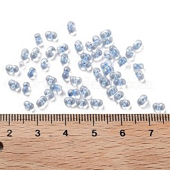 蓄光ガラスシードビーズ  暗闇で光る  ピーナッツ  ドジャーブルー  2.5x4x2mm  穴：0.8mm  約11250個/ポンド&nbsp;SEED-A033-07G