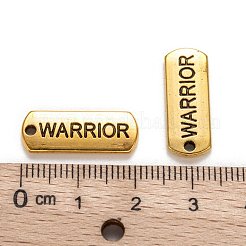 チベット風合金レクタングルペンダント  ワード戦士と  カドミウムフリー＆鉛フリー  アンティーク黄金  8x21x2mm  穴：2mm  約600個/1000g&nbsp;TIBEP-Q043-050AG-RS