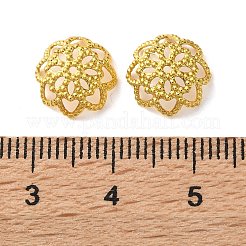 真鍮製ビーズキャップ  花  カドミウムフリー＆鉛フリー  ラックめっき  長持ちメッキ  18KGP本金メッキ  11x4mm  穴：1.2mm&nbsp;KK-C260-12G
