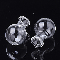 手作りの1穴吹きガラス地球儀カバー  ボトルペンダント作成用  透明  26x18mm  穴：6mm  ボトル容量：2.5ml（0.08液量オンス）&nbsp;BLOW-T001-13