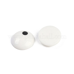 白と黒のフラットラウンドい漫画の樹脂カボション  ラウンド  13x4mm&nbsp;CRES-Q009-01K