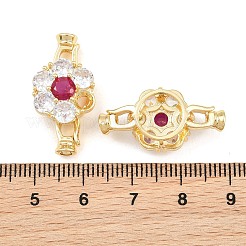 真鍮パヴェキュービックジルコニアフォールドオーバークラスプ  花  18KGP本金メッキ  25.5x14x8mm&nbsp;CU-CBAA6E8-13G