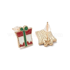 クリスマス合金エナメルスタッドピアス9組  ゴールドカラー  混合図形  混合図形  9.5~18x5~16mm&nbsp;EJEW-G449-01G