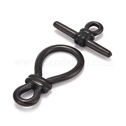 304ステンレススチールトグル留め具  電球  電気泳動黒  バー：13.5x26x4.5mm  穴：3mm  電球：34x17x4ミリメートル  穴：4.5x6mm  17x12mm。&nbsp;STAS-K216-02EB