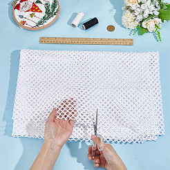 1mのポリエステルメッシュ生地  DIYクラフト用品  服装アクセサリー  ホワイト  1600mm&nbsp;DIY-PH0033-78D