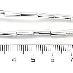 合成磁気無しヘマタイトビーズ連売り  コラム  プラチナメッキ  8.5~9x3x3mm  穴：0.8mm  約46個/連  16.54''（42センチメートル）&nbsp;G-M095-I01-01P