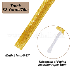 75mポリエステルリボン  衣類用アクセサリー  ゴールド  3/8インチ（11mm）  約82.02ヤード（75m）/セット&nbsp;OCOR-AR0001-87C
