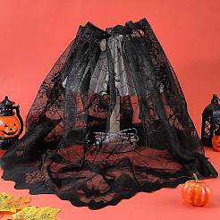 ハロウィンランプシェードカバー装飾  ポリエステルレースの蜘蛛の巣ランプカバー  ブラック  1520x510x0.4mm&nbsp;DIY-WH20002-26
