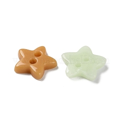 セラミックボタン  2穴  スター  ミックスカラー  11.5x12x2.5mm  穴：1.6mm&nbsp;PORC-B001-05A