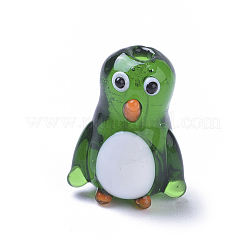 手作りランプワークビーズ  漫画のペンギン  ミックスカラー  19.5x16.5x14mm  穴：1.8mm&nbsp;LAMP-I020-20