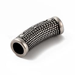 304ステンレスチューブビーズ  フルール·ド·リス  アンティークシルバー  30x9mm  穴：6mm&nbsp;STAS-F169-41AS