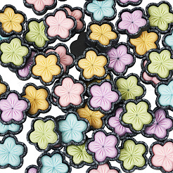 50色の桜不透明樹脂カボション5個  ミックスカラー  26~27x26~27x5.5~6mm  10個/カラー&nbsp;CRES-TA0001-74