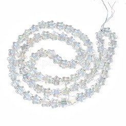 メッキガラスビーズ連売り  ABカラー  スター  クリアAB  8.5x9x3mm  穴：0.8mm  約79~80個/連  24.80インチ〜25.20インチ（63~64cm）&nbsp;EGLA-S188-17-B04