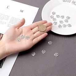 304ステンレススチールチャーム  犬の足跡  ステンレス鋼色  12.9x11.8x1mm  穴：1.5mm  20個/箱&nbsp;STAS-UN0001-15P