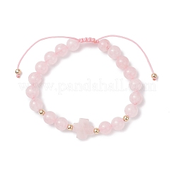 女性用天然混合宝石ビーズ編みビーズブレスレット  ラウンド＆クロス  内径：2~3-1/2インチ（5.2~9cm）&nbsp;BJEW-JB12212