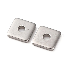 304ステンレススチールスペーサービーズ  正方形  プラチナ  4x4x1mm  穴：1.2mm&nbsp;STAS-E134-19P-01