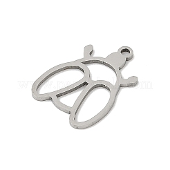 ステンレスペンダント201個  てんとう虫のチャーム  ステンレス鋼色  18x13x1mm  穴：1.4mm&nbsp;STAS-F316-09P