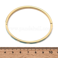 女性用304ステンレススチール製エナメルヒンジ付きカフバングル  イオンプレーティング（ip）  18KGP本金メッキ  ターコイズ  内径：1.97x2.36インチ（5x6cm）&nbsp;SA-CBAC920-15G-01D