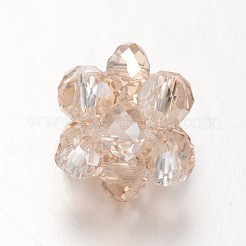 電気メッキガラス編みビーズ  クラスタビーズ  ミックスカラー  15mm&nbsp;EGLA-JF-6MM