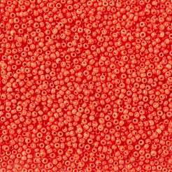 12/0グレードの丸いガラスシードビーズ  焼き付け塗料  ダークオレンジ  12/0  2x1.5mm  穴：0.7mm  約30000個/袋&nbsp;SEED-Q009-FJX19