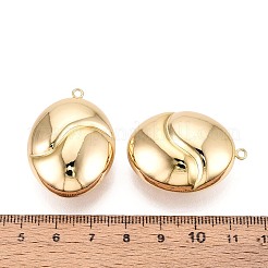 真鍮チャーム  18KGP本金メッキ  ニッケルフリー  オーバル  34.5x25.5x15mm  穴：2mm&nbsp;KK-T074-119B-G
