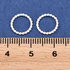 真鍮のはんだ付けされた閉じた丸カン  ツイストラウンド  925銀メッキ  10x1.2mm  内径：7.5mm&nbsp;KK-K253-15D-03S