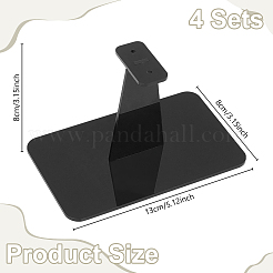 アクリル製アクションフィギュアディスプレイホルダー4袋  飛行機模型スタンド  ブラック  13x8x8cm&nbsp;ODIS-GA0001-88
