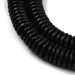 天然のココナッツビーズ連売り  染色されていない  フラットラウンド  ブラック  12x3mm  穴：1.1mm  約111個/連  11.81''（30センチメートル）&nbsp;SHEL-K009-13