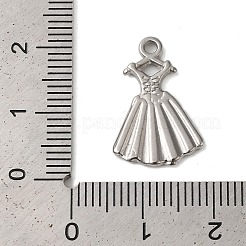 変色しない304ステンレススチールペンダント  ドレスのチャーム  ステンレス鋼色  20x13x2mm  穴：1.6mm&nbsp;STAS-N103-47P