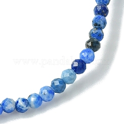 2mm 天然ラピスラズリ ファセット ラウンド ビーズ ストレッチ ブレスレット (女性用)  内径：2インチ（5cm）&nbsp;BJEW-JB10843-02