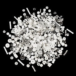ガラスシードビーズ50g  混合図形  混合スタイル  ホワイト  2.5~12.5x2~8x2~8mm  穴：0.7~1.5mm&nbsp;SEED-TA0001-67E